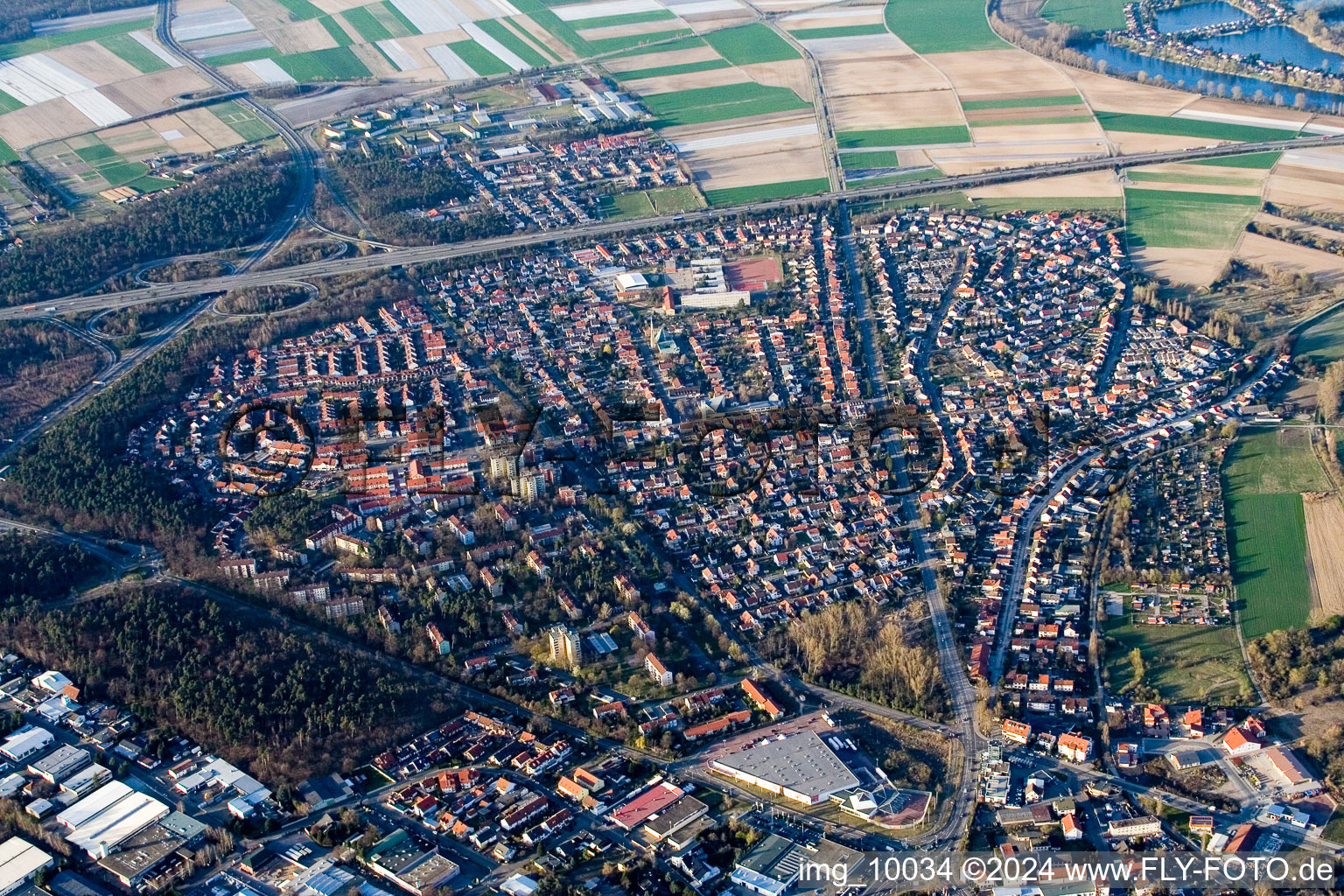 Drone recording of Speyer in the state Rhineland-Palatinate, Germany