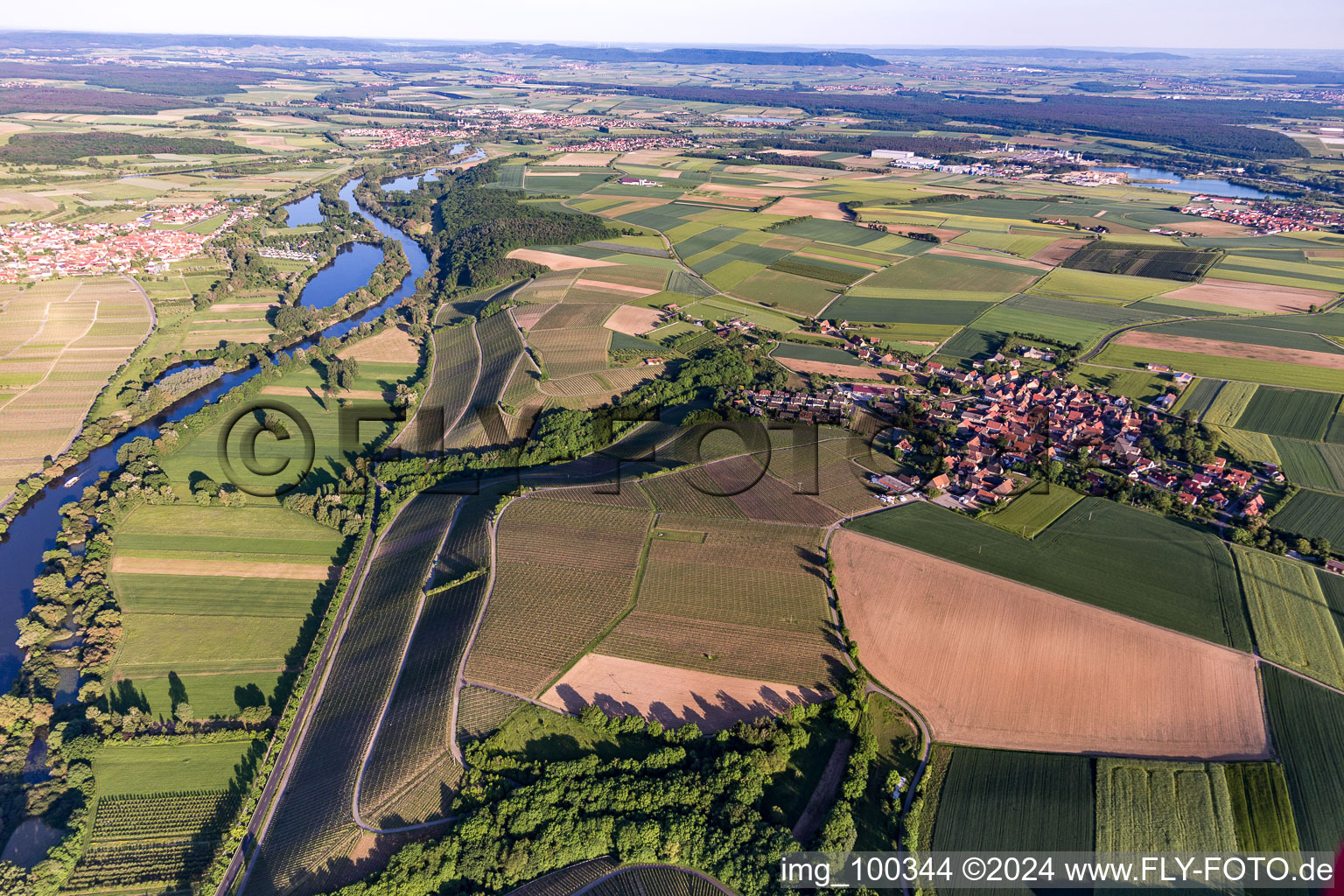 Neuses am Berg in the state Bavaria, Germany from above