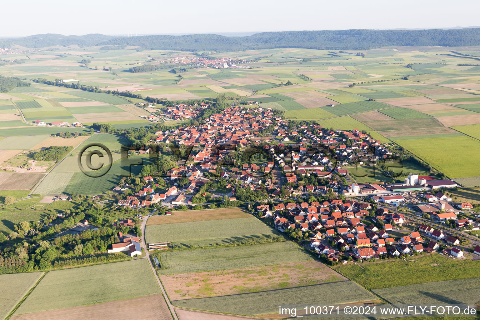 Aerial photograpy of Atzhausen in the state Bavaria, Germany