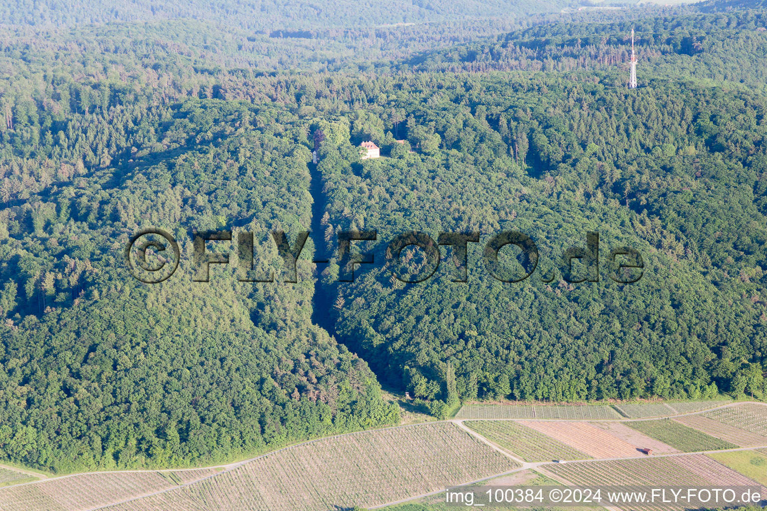 Oblique view of Abtswind in the state Bavaria, Germany