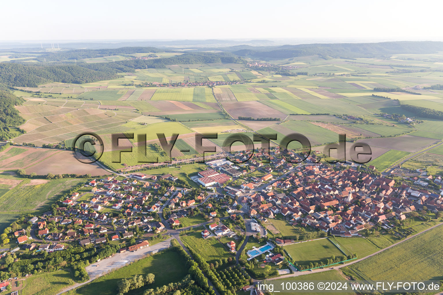 Abtswind in the state Bavaria, Germany from above