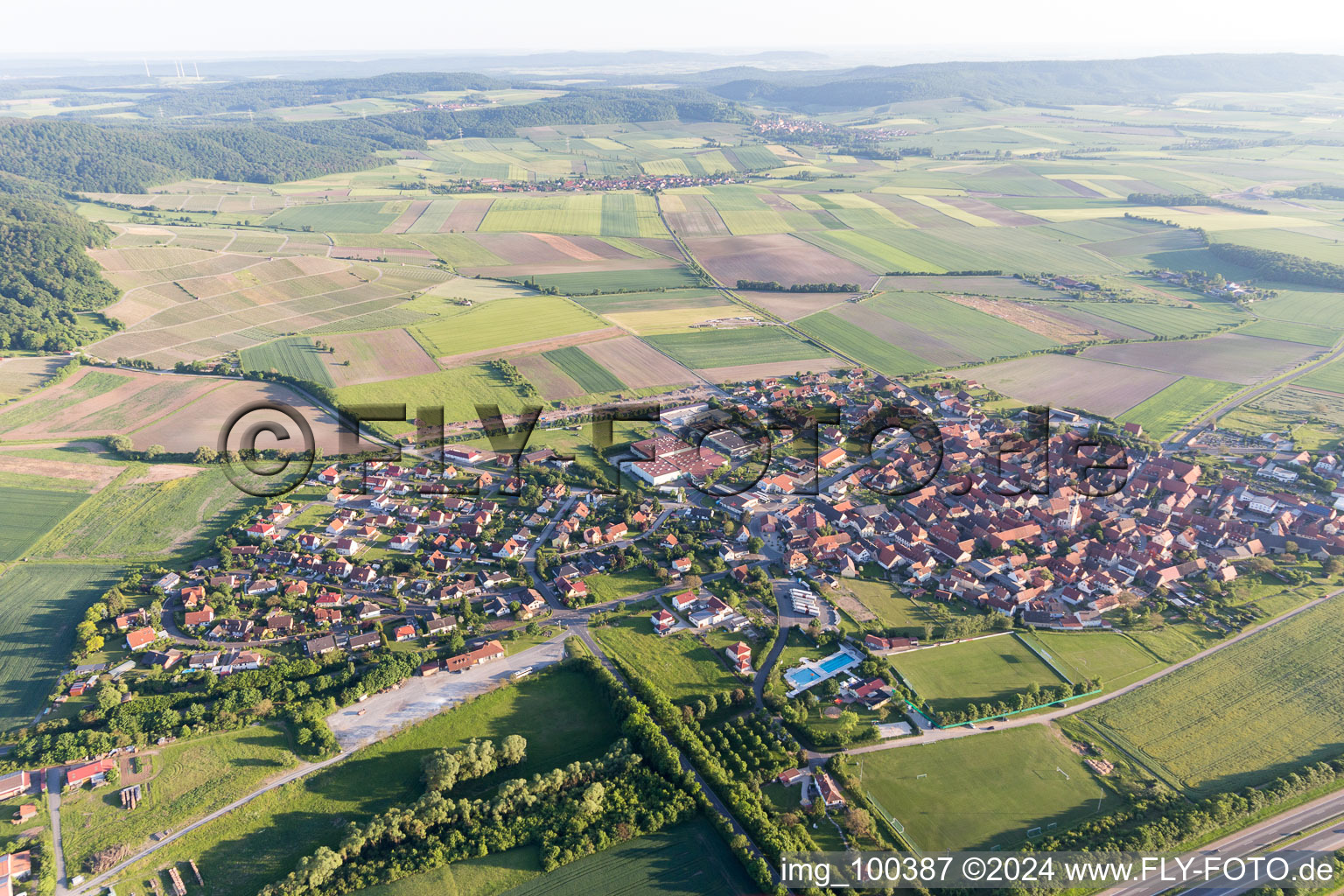 Abtswind in the state Bavaria, Germany out of the air