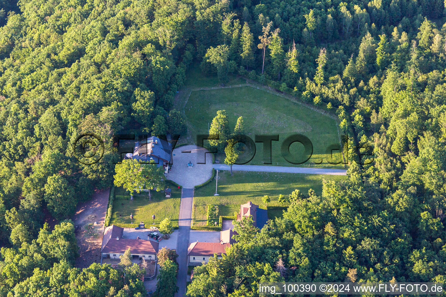 Farmstead in the forest in Abtswind in the state Bavaria, Germany