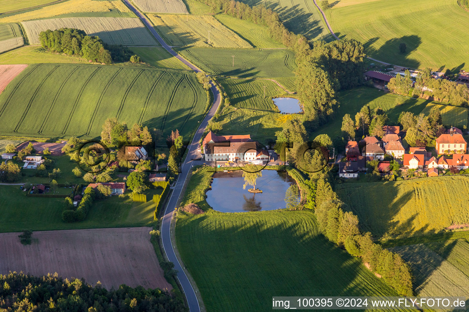 Manson at the Shore areas of the ponds in the district Rehweiler in Geiselwind in the state Bavaria, Germany