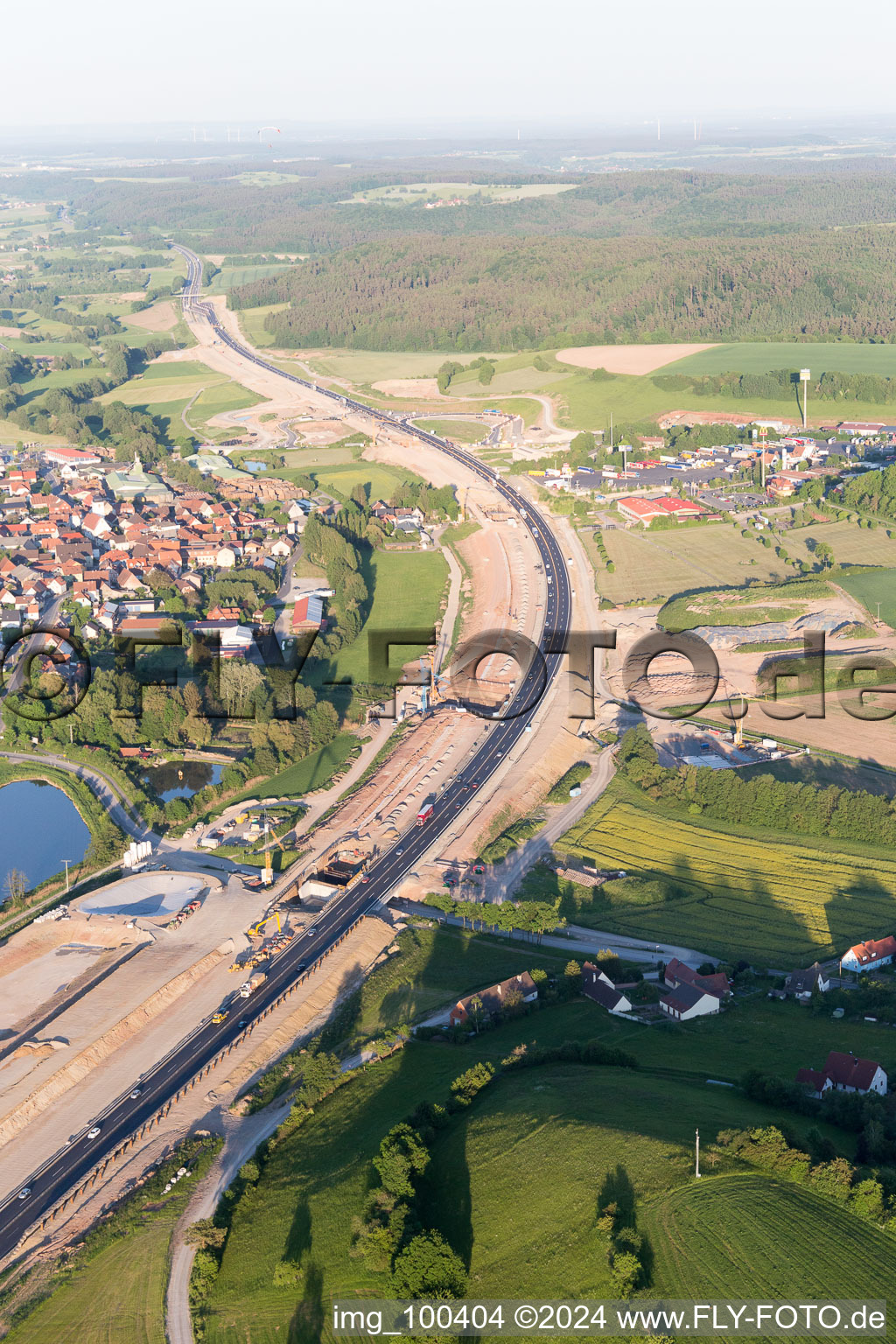 Geiselwind in the state Bavaria, Germany from above