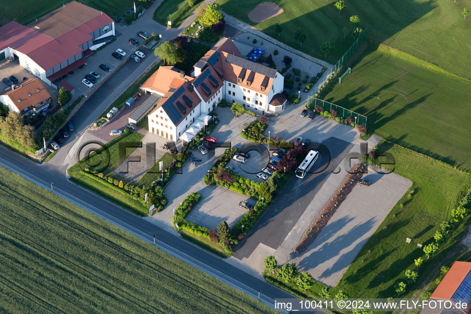 Bird's eye view of Geiselwind in the state Bavaria, Germany