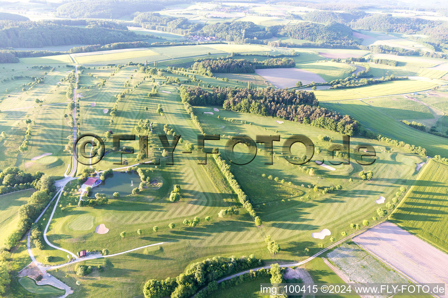 Aerial photograpy of Steigerwald Golf Club in Geiselwind in the state Bavaria, Germany