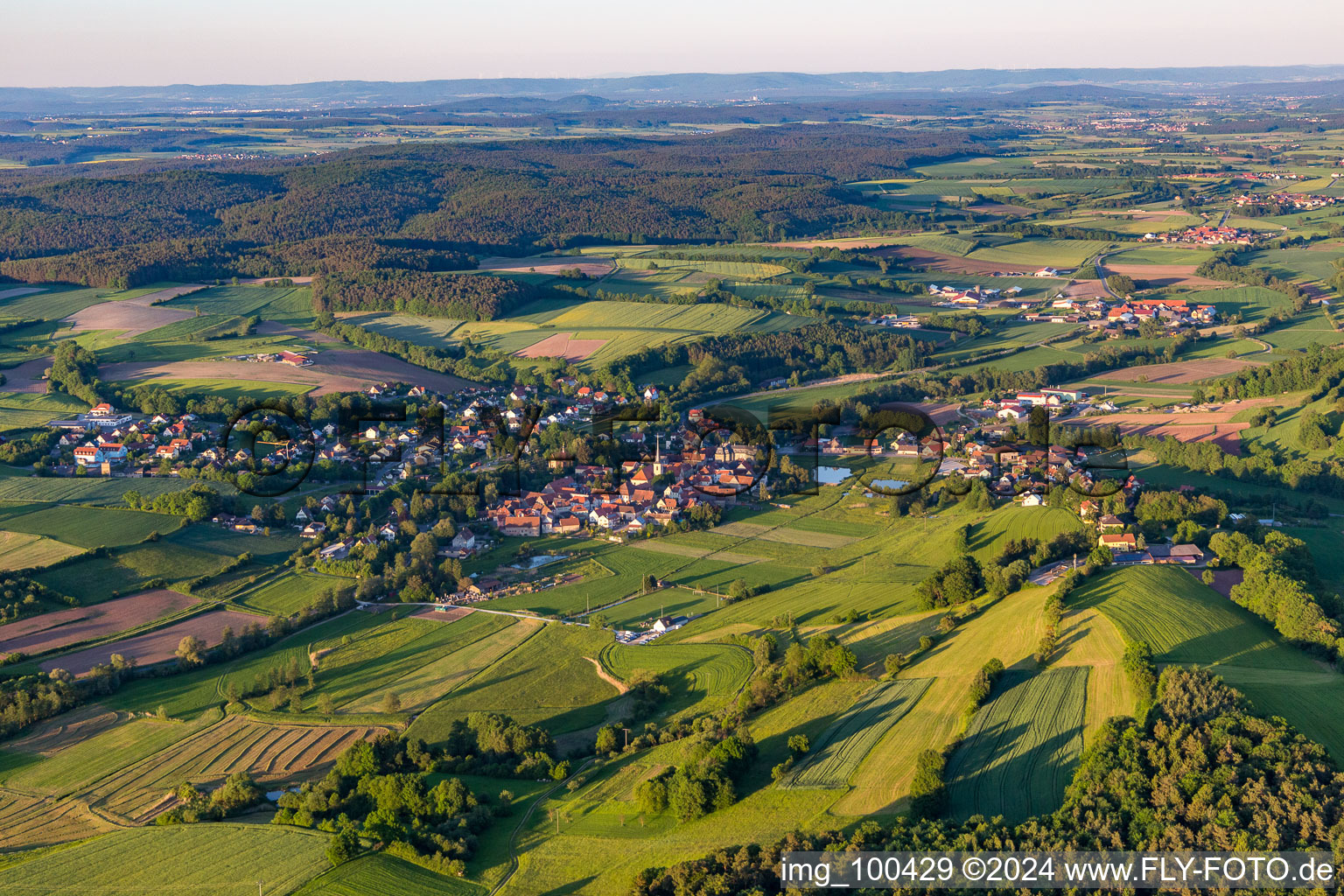 Aerial photograpy of Burgwindheim in the state Bavaria, Germany