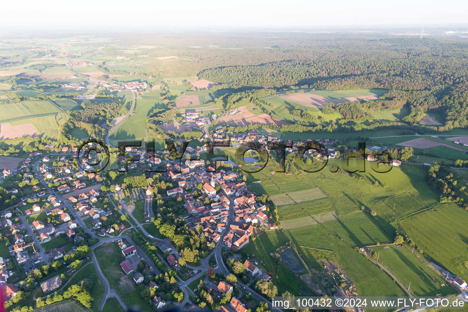 Burgwindheim in the state Bavaria, Germany out of the air