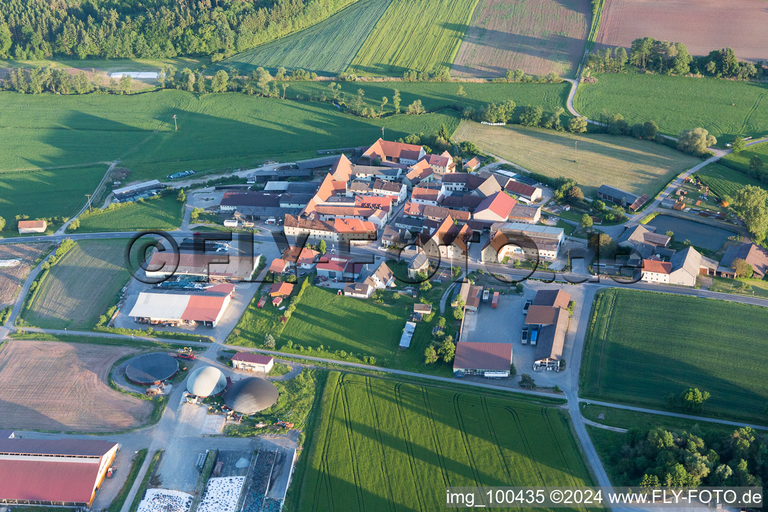 Aerial view of Kappel in the state Bavaria, Germany