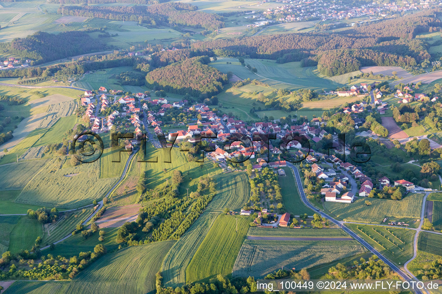 Aerial photograpy of Dankenfeld in the state Bavaria, Germany