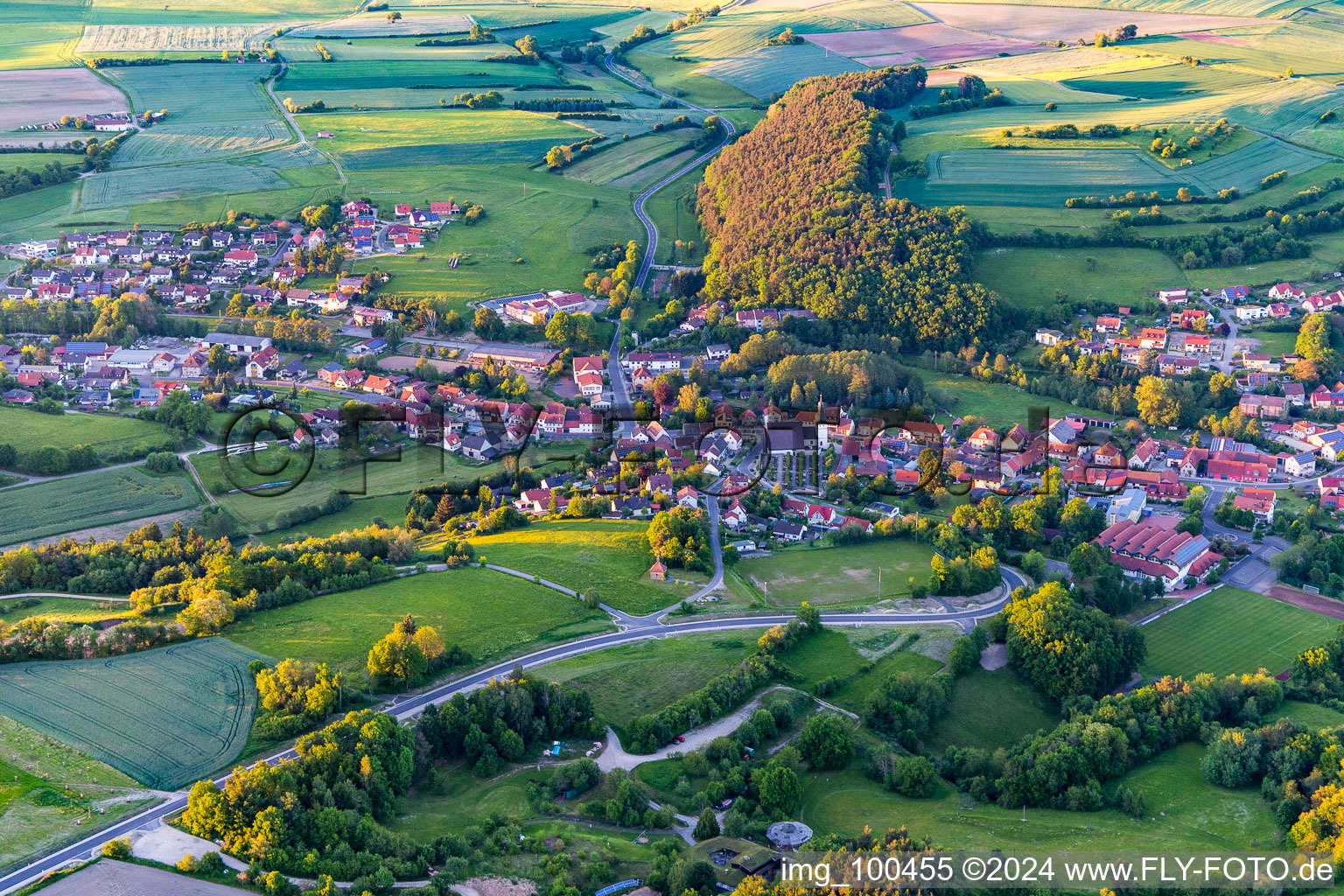 Aerial view of Trossenfurt in the state Bavaria, Germany