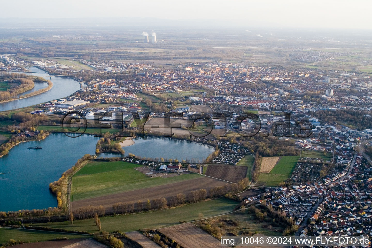 Speyer in the state Rhineland-Palatinate, Germany from above