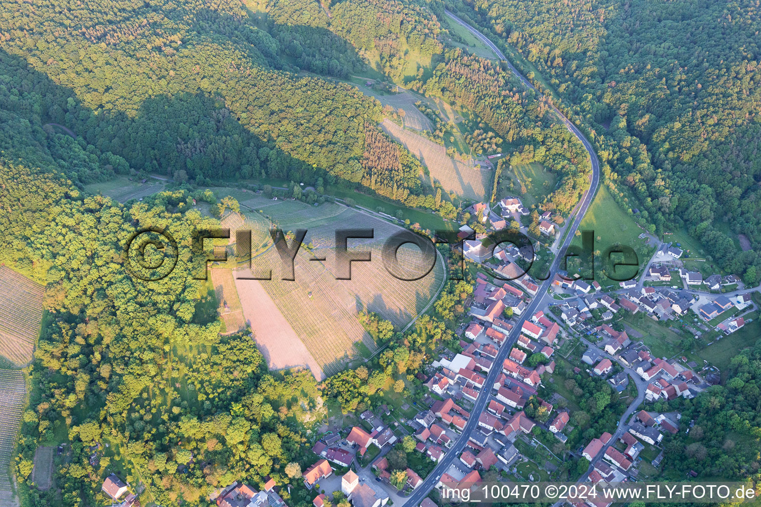 Oblique view of Zell am Ebersberg in the state Bavaria, Germany