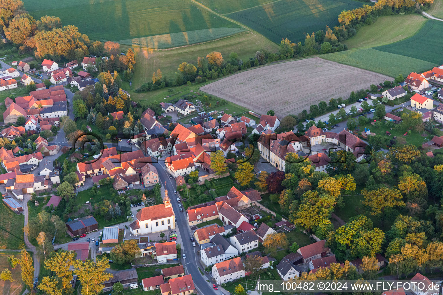 Aerial photograpy of District Oberschwappach in Knetzgau in the state Bavaria, Germany