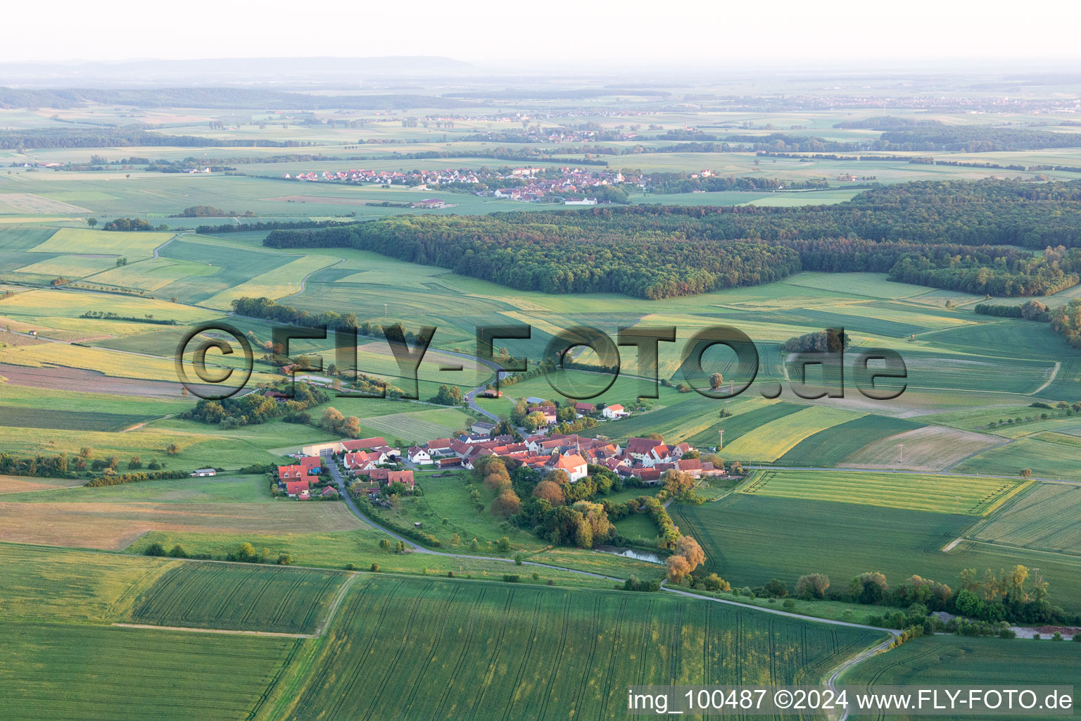 Aerial view of Falkenstein in the state Bavaria, Germany