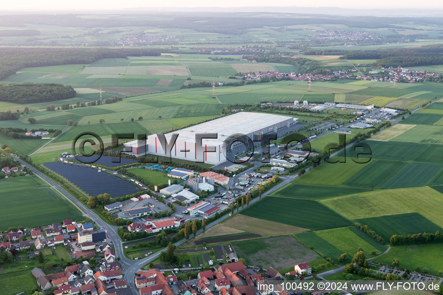 Oblique view of Donnersdorf in the state Bavaria, Germany