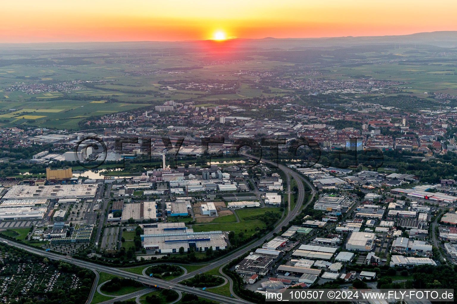 Schweinfurt in the state Bavaria, Germany out of the air