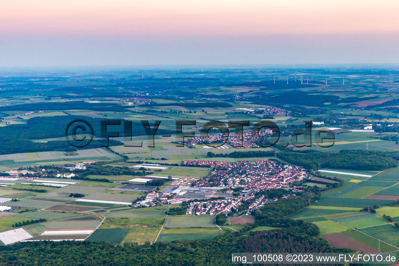 Aerial photograpy of Gochsheim in the state Bavaria, Germany