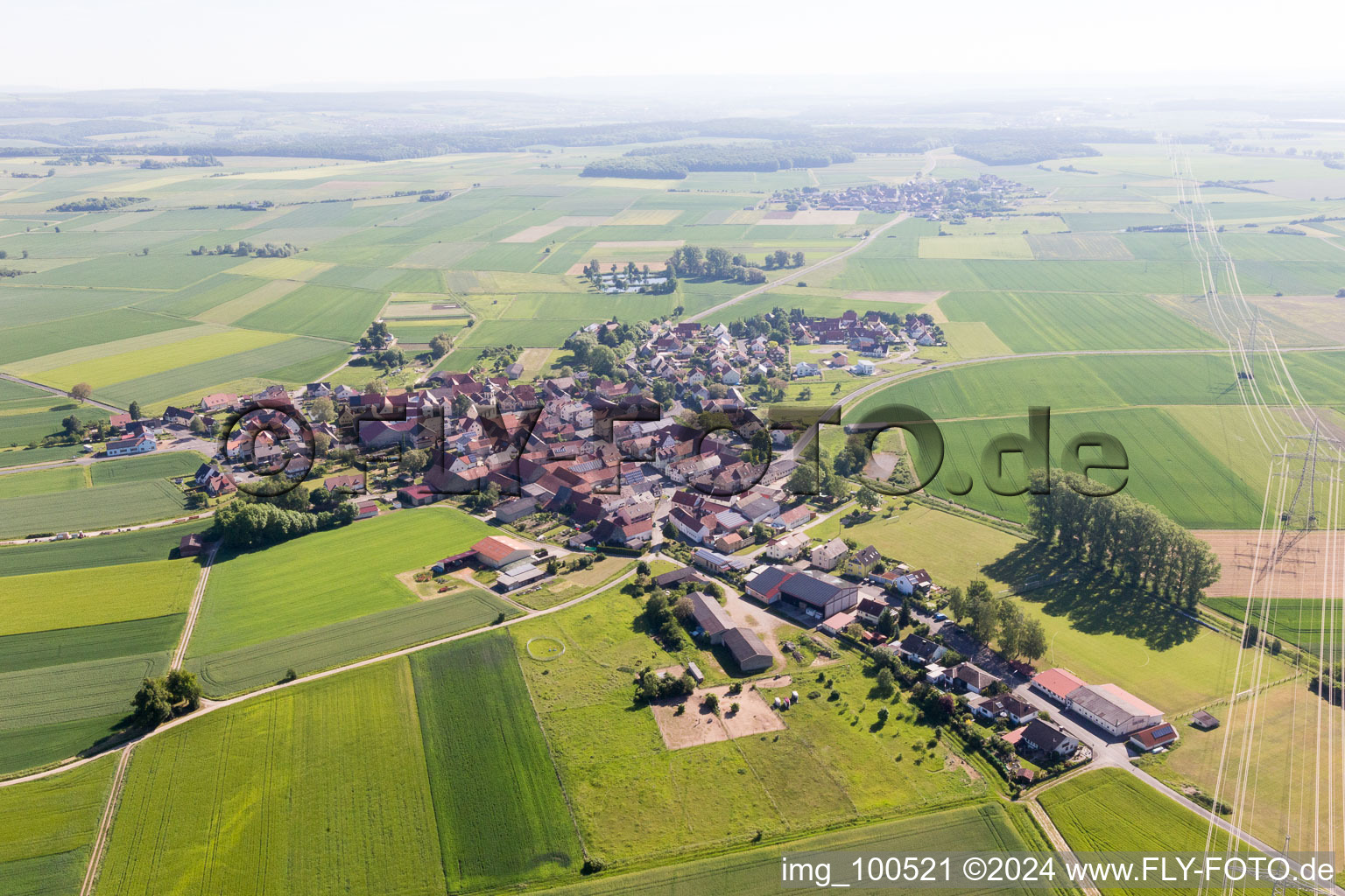 Oblique view of Dürrfeld in the state Bavaria, Germany