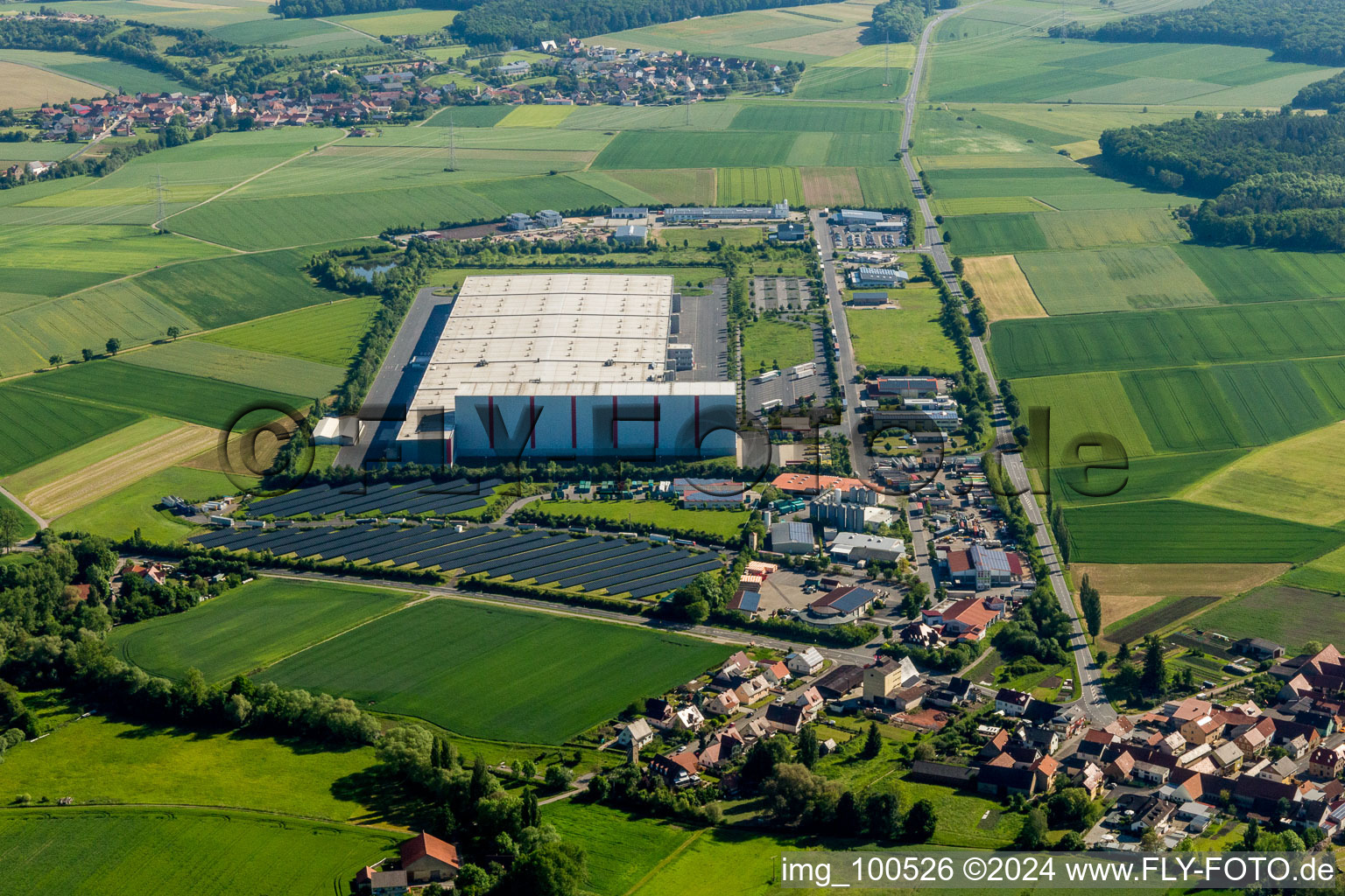 Donnersdorf in the state Bavaria, Germany seen from above