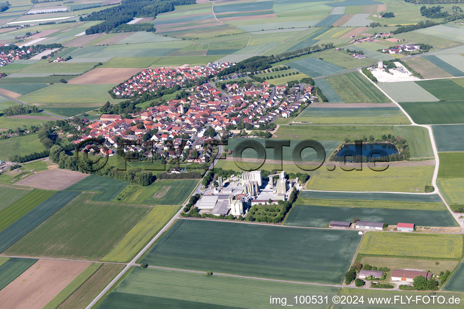 Sulzheim in the state Bavaria, Germany viewn from the air