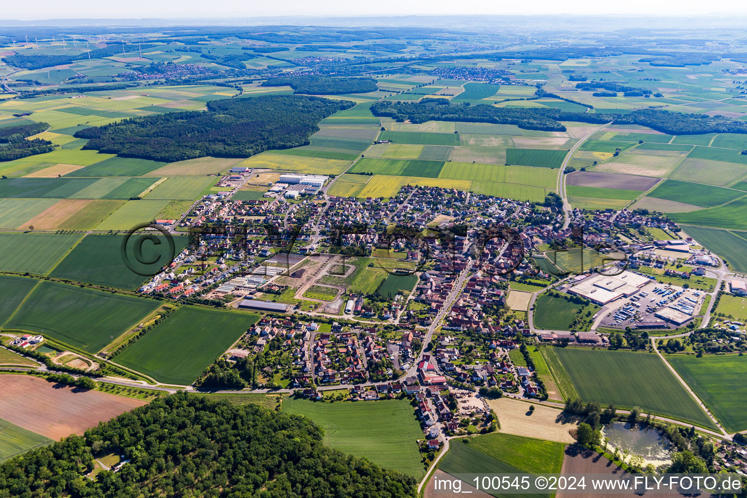 Grettstadt in the state Bavaria, Germany from a drone