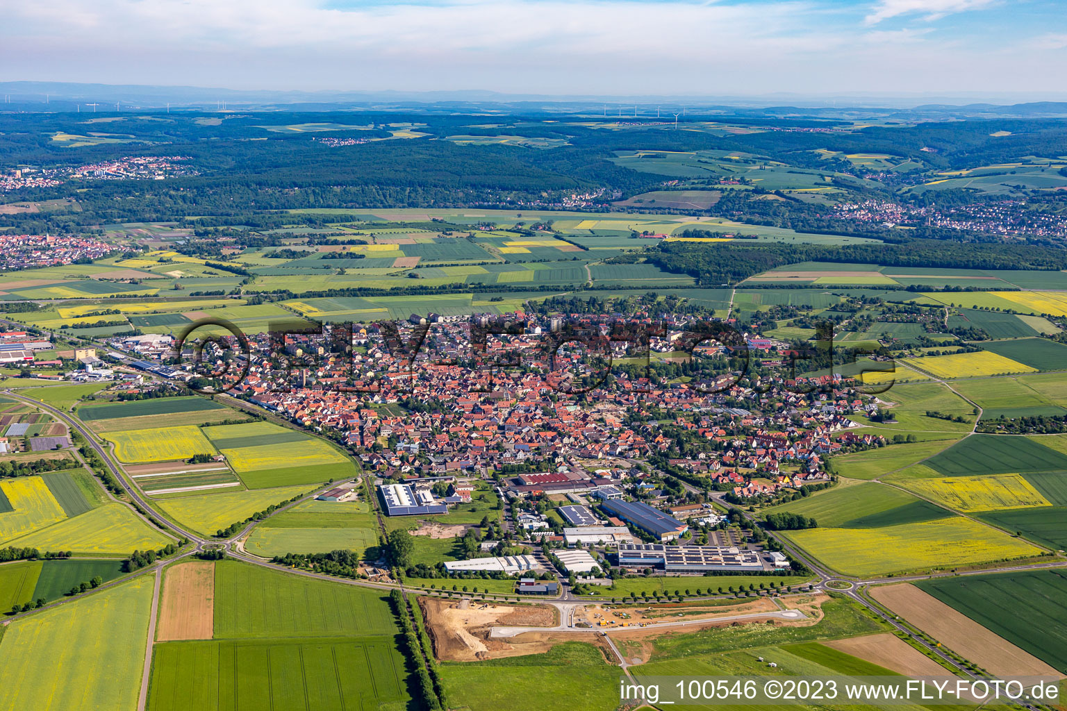 Oblique view of Gochsheim in the state Bavaria, Germany