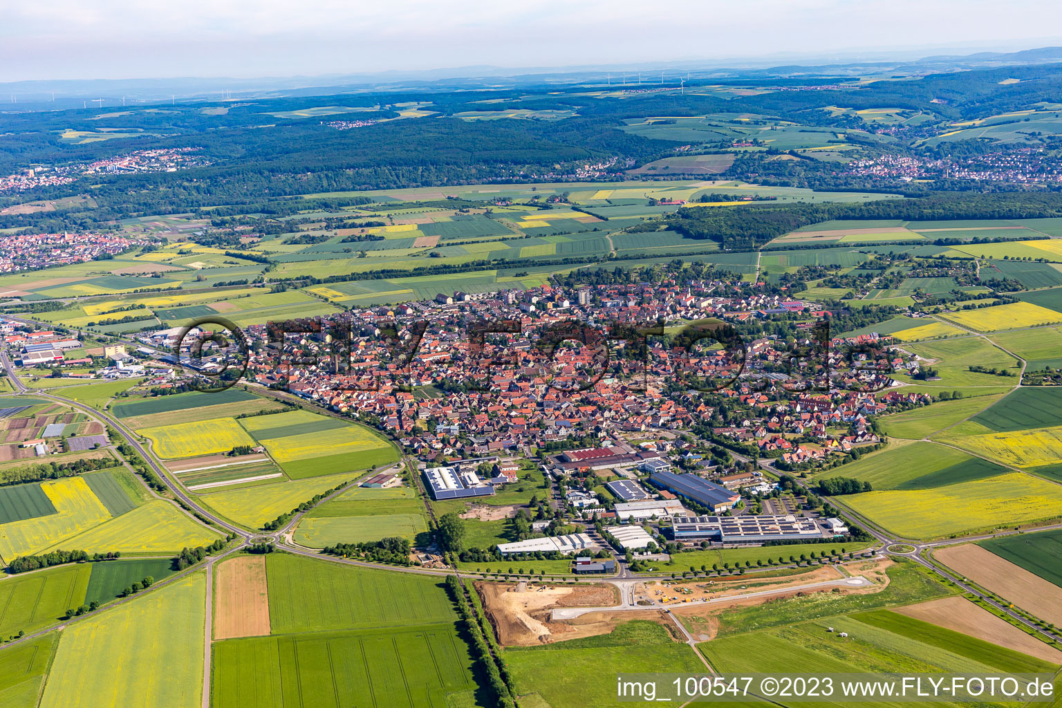Gochsheim in the state Bavaria, Germany from above