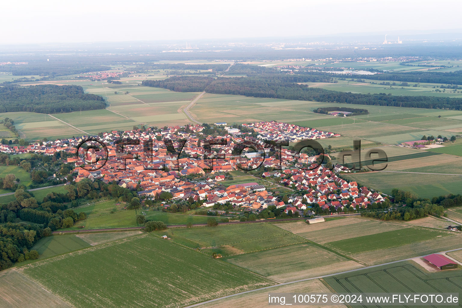 Bird's eye view of Rohrbach in the state Rhineland-Palatinate, Germany