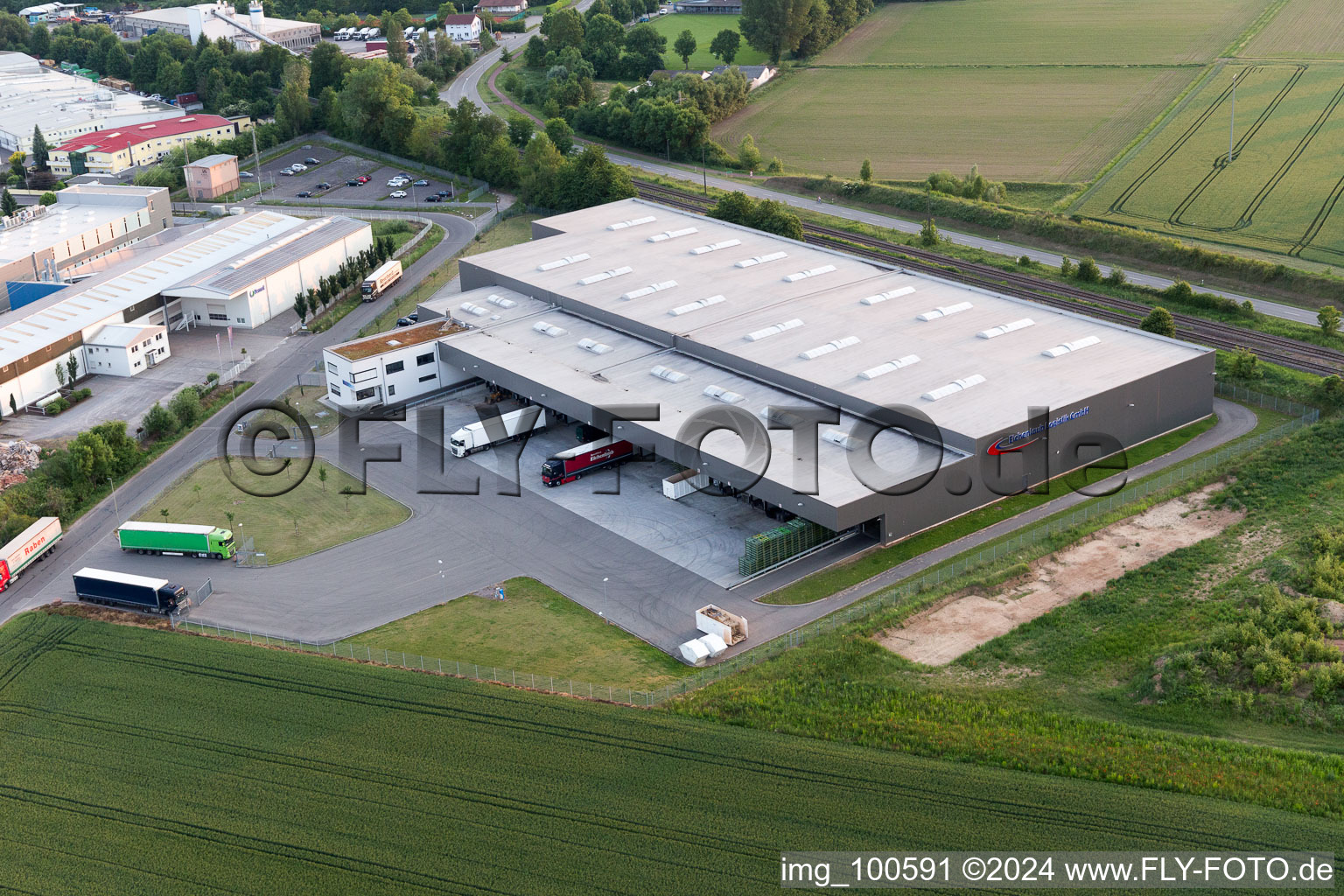 Aerial view of Rohrbach in the state Rhineland-Palatinate, Germany