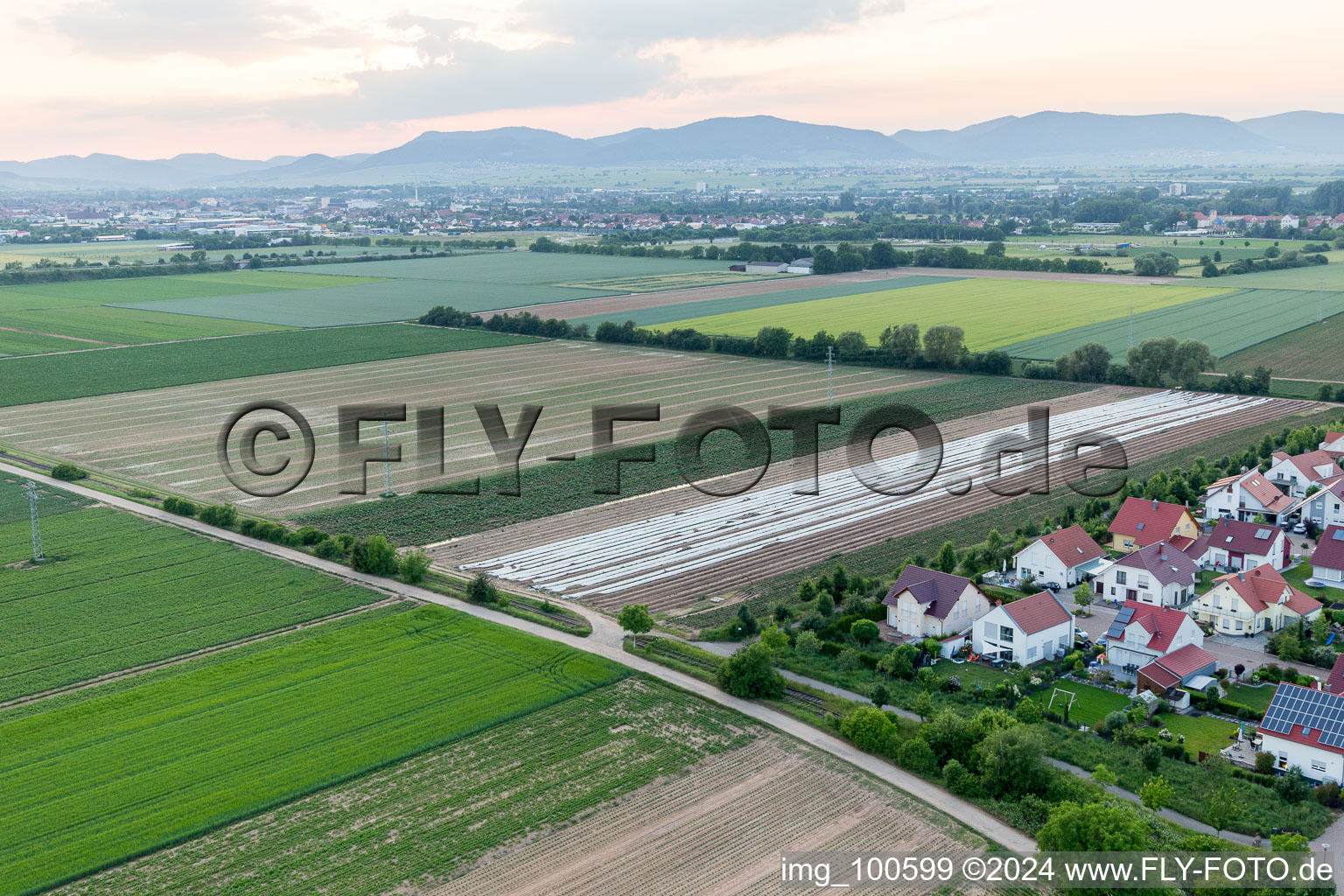 District Mörlheim in Landau in der Pfalz in the state Rhineland-Palatinate, Germany seen from above