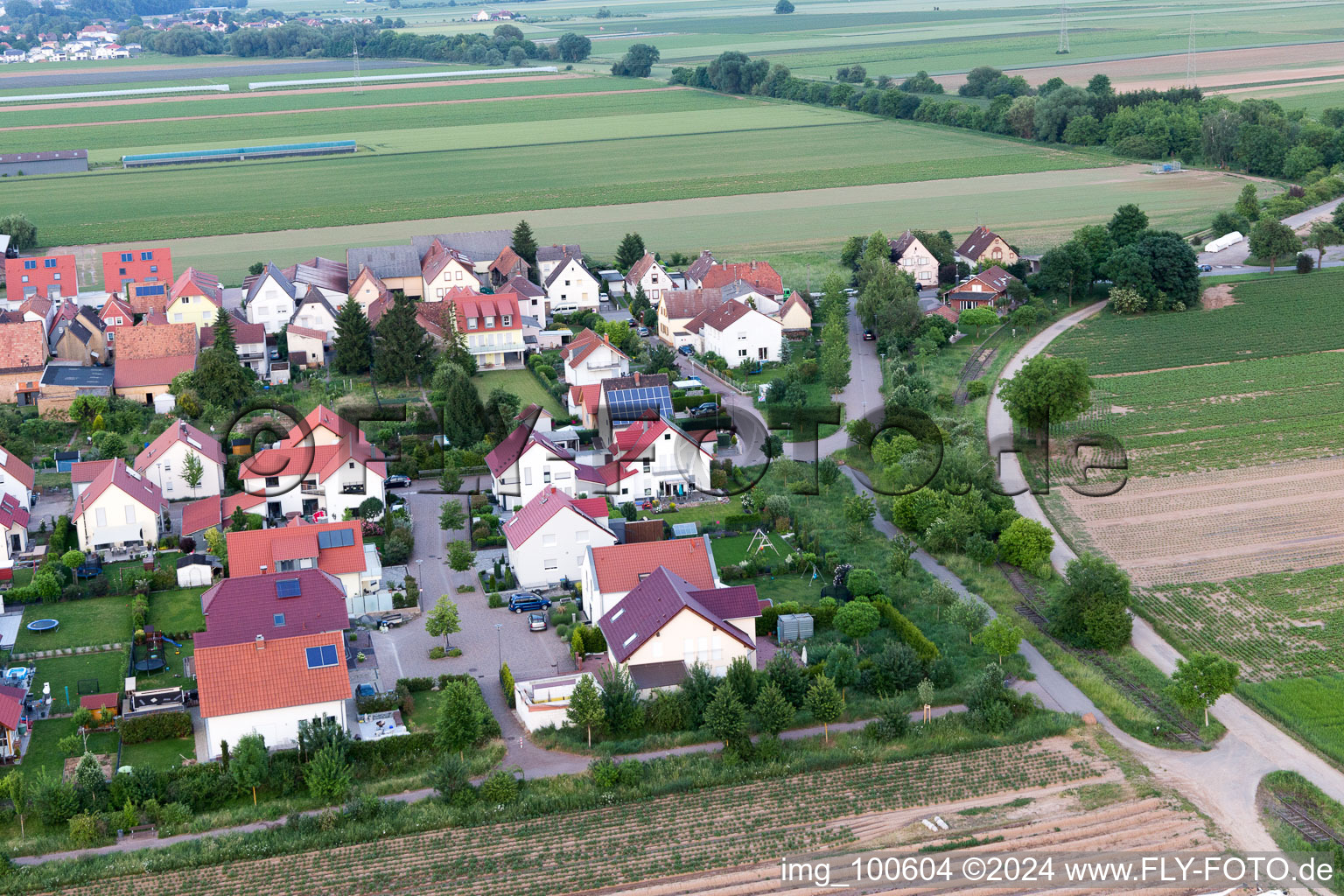 Drone recording of District Mörlheim in Landau in der Pfalz in the state Rhineland-Palatinate, Germany