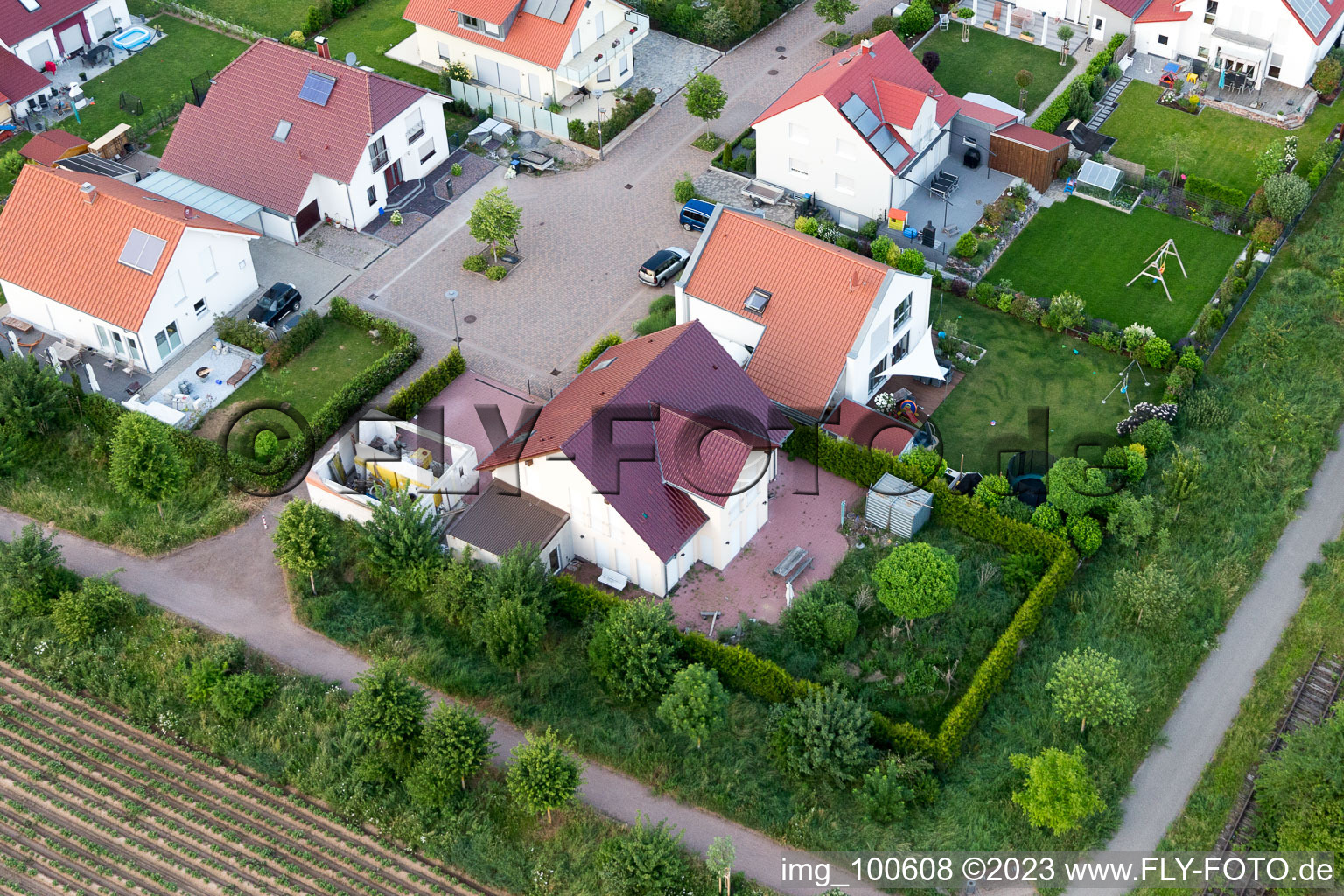 District Mörlheim in Landau in der Pfalz in the state Rhineland-Palatinate, Germany from a drone