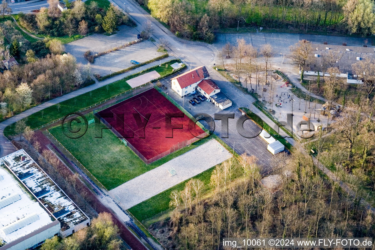 Bird's eye view of Waldsee in the state Rhineland-Palatinate, Germany