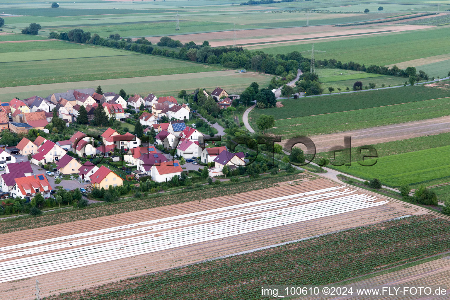 District Mörlheim in Landau in der Pfalz in the state Rhineland-Palatinate, Germany seen from a drone