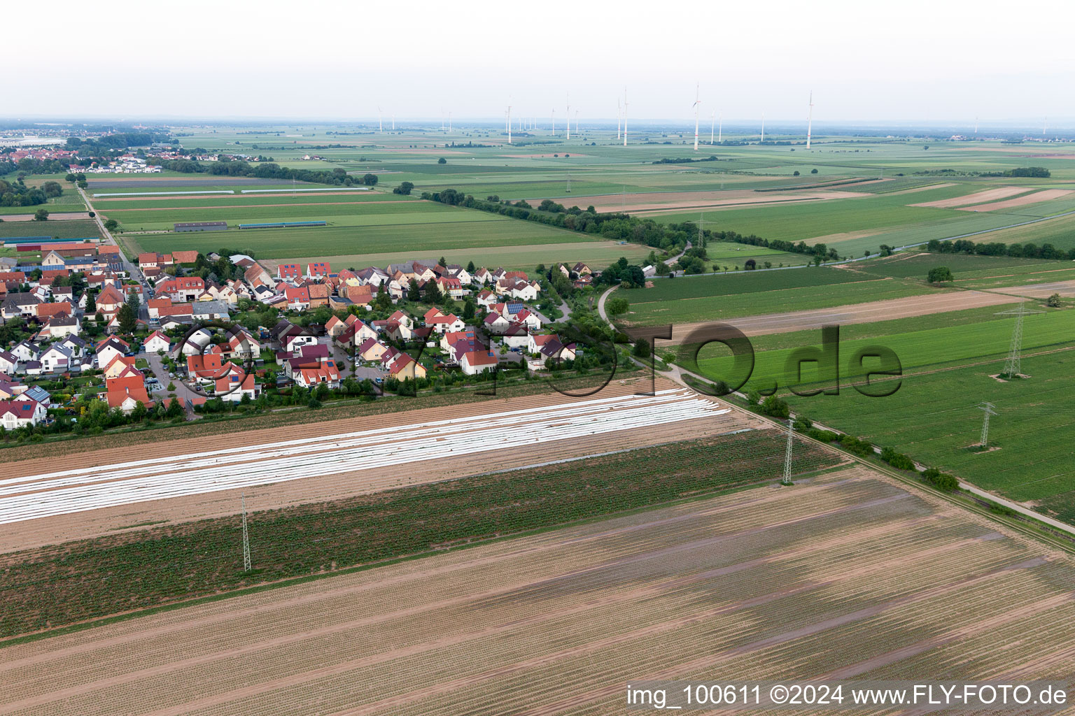 Aerial view of District Mörlheim in Landau in der Pfalz in the state Rhineland-Palatinate, Germany