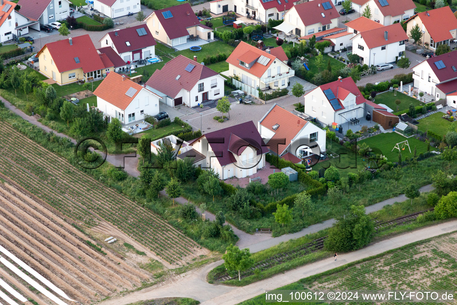 Aerial photograpy of District Mörlheim in Landau in der Pfalz in the state Rhineland-Palatinate, Germany