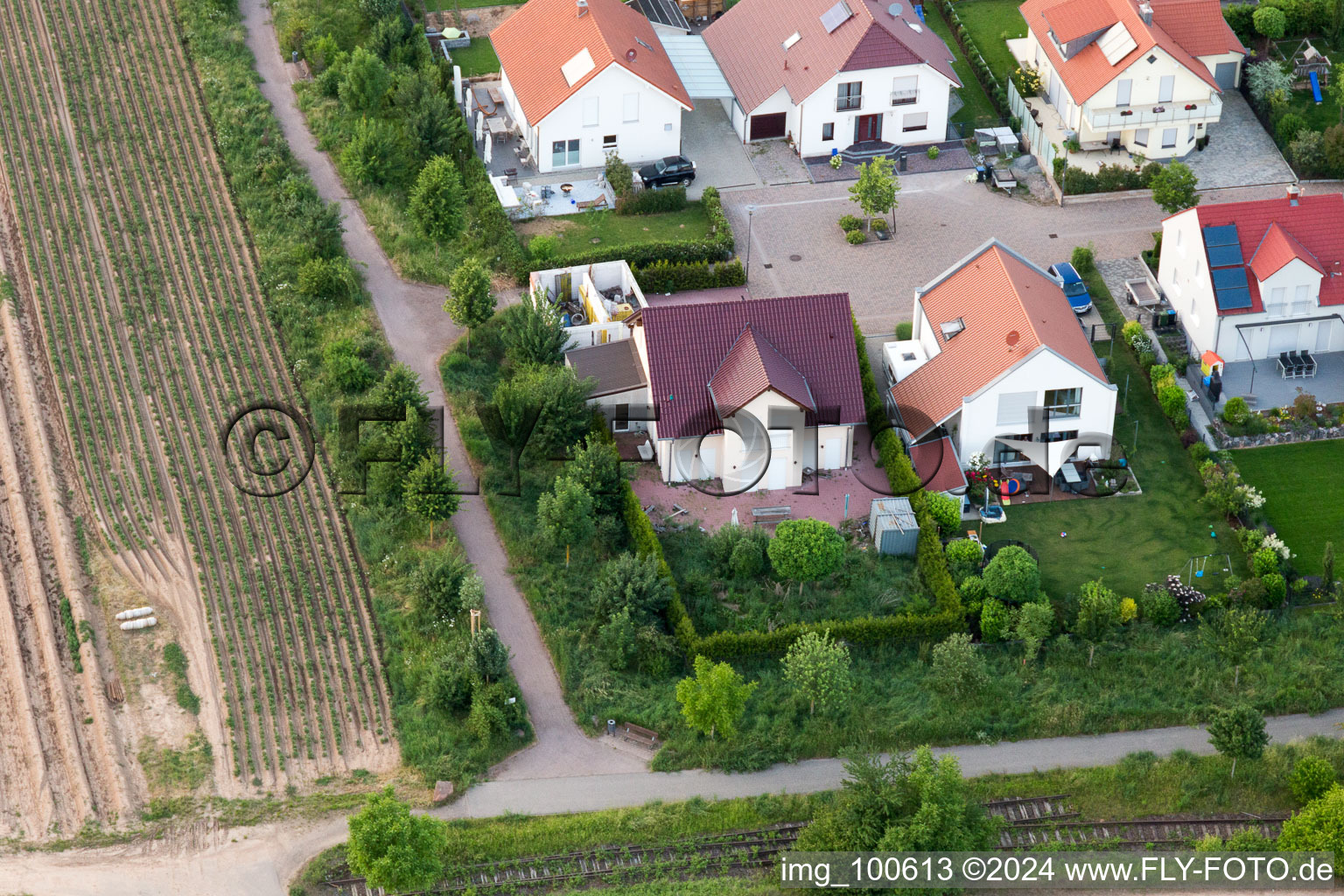 Oblique view of District Mörlheim in Landau in der Pfalz in the state Rhineland-Palatinate, Germany