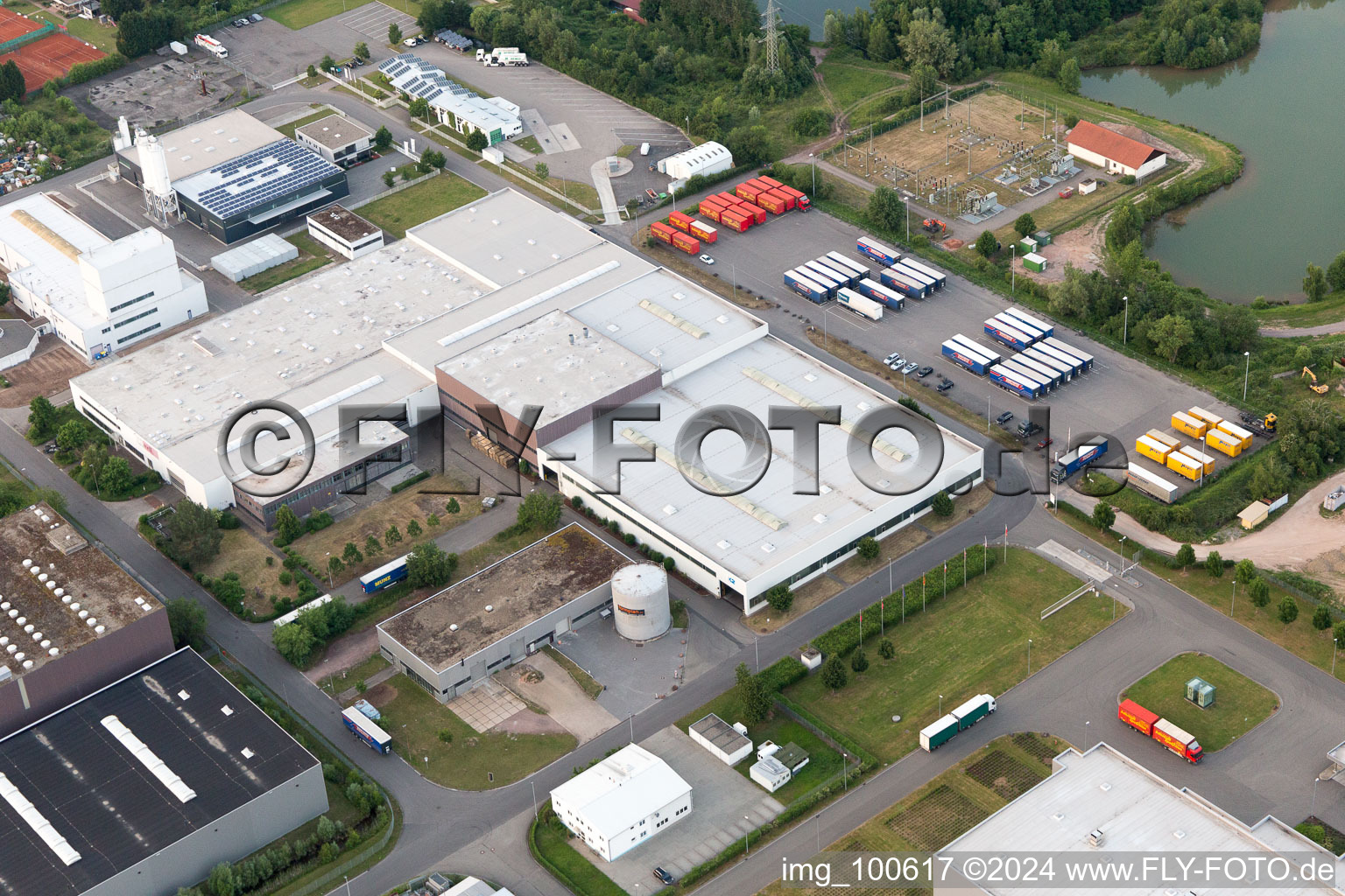 District Offenbach in Offenbach an der Queich in the state Rhineland-Palatinate, Germany from the plane