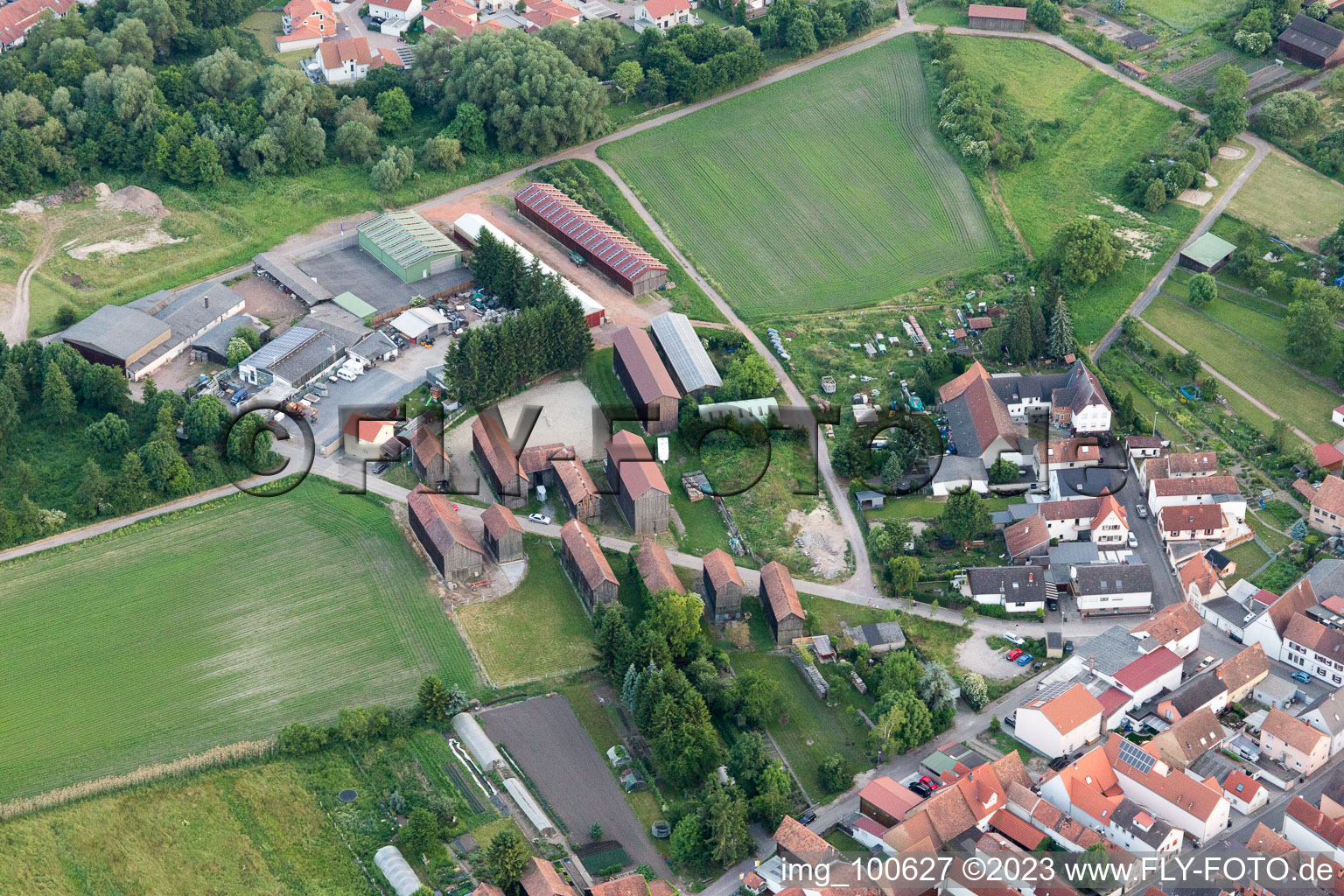 District Herxheim in Herxheim bei Landau in the state Rhineland-Palatinate, Germany seen from above