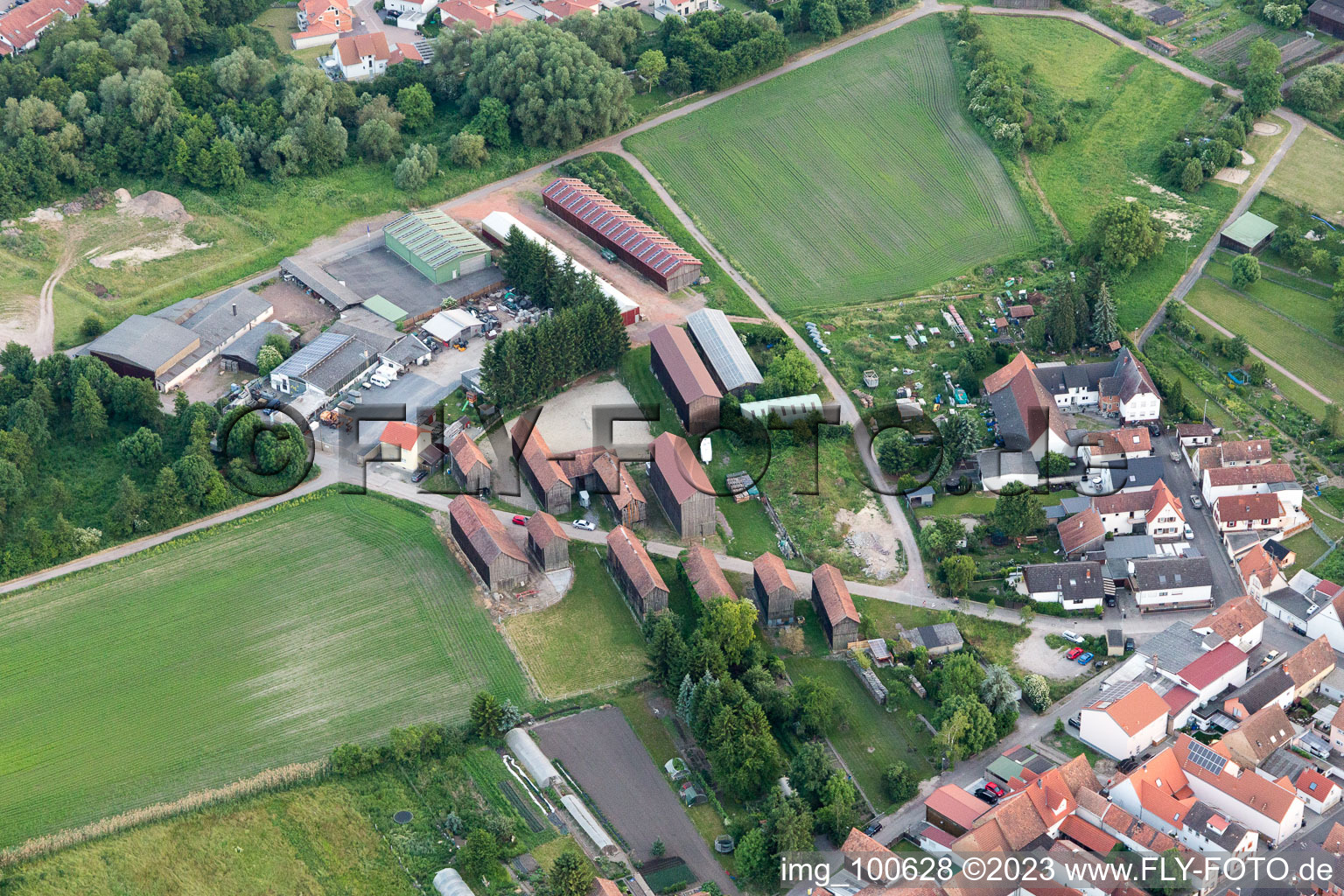 District Herxheim in Herxheim bei Landau in the state Rhineland-Palatinate, Germany from the plane