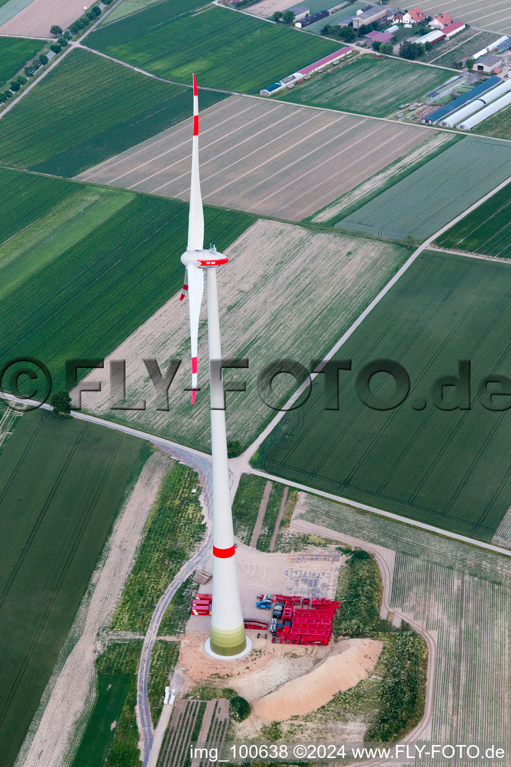 WConstruction site in Hatzenbühl in the state Rhineland-Palatinate, Germany from the plane