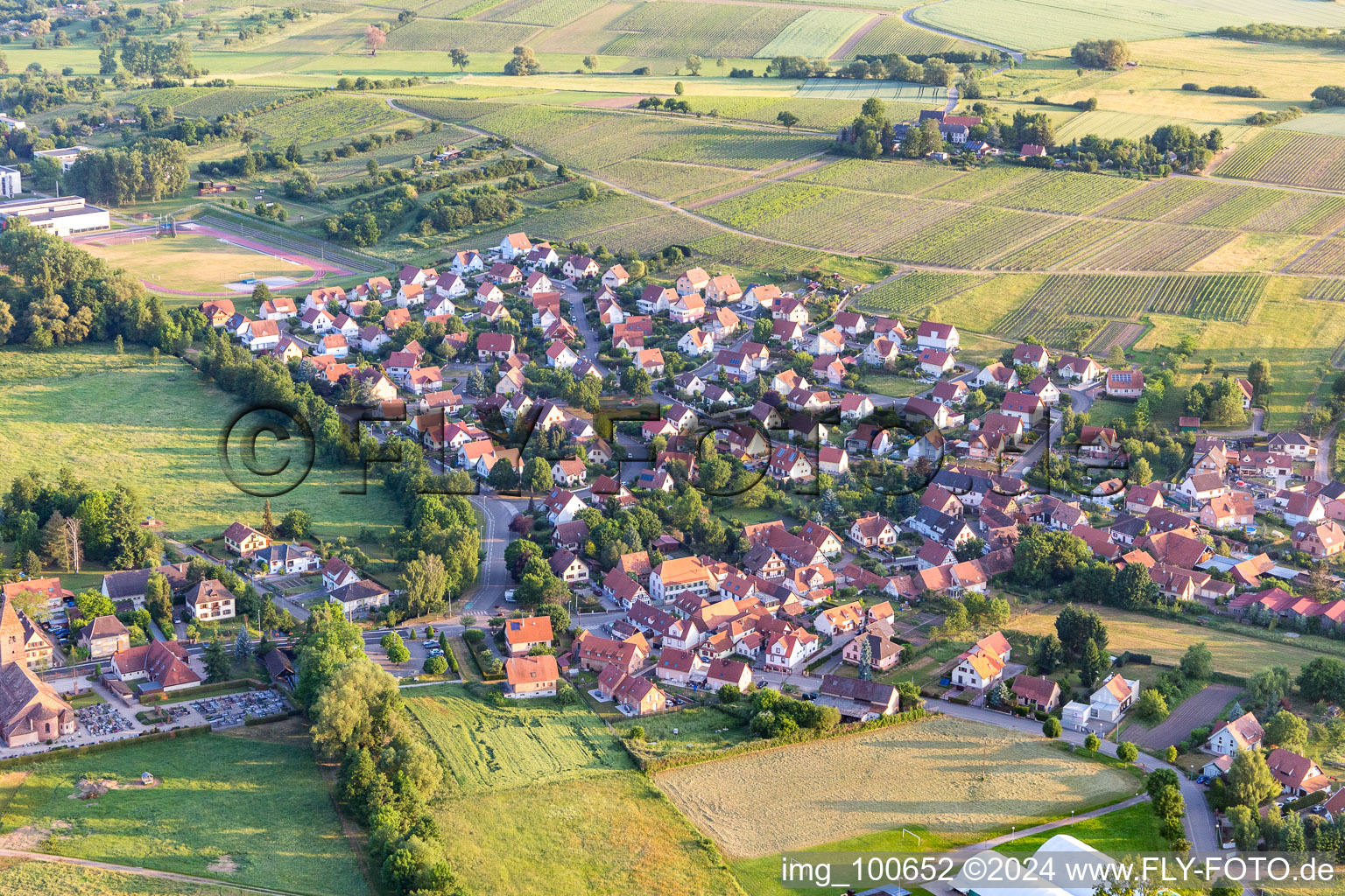 Aerial photograpy of District Altenstadt in Wissembourg in the state Bas-Rhin, France