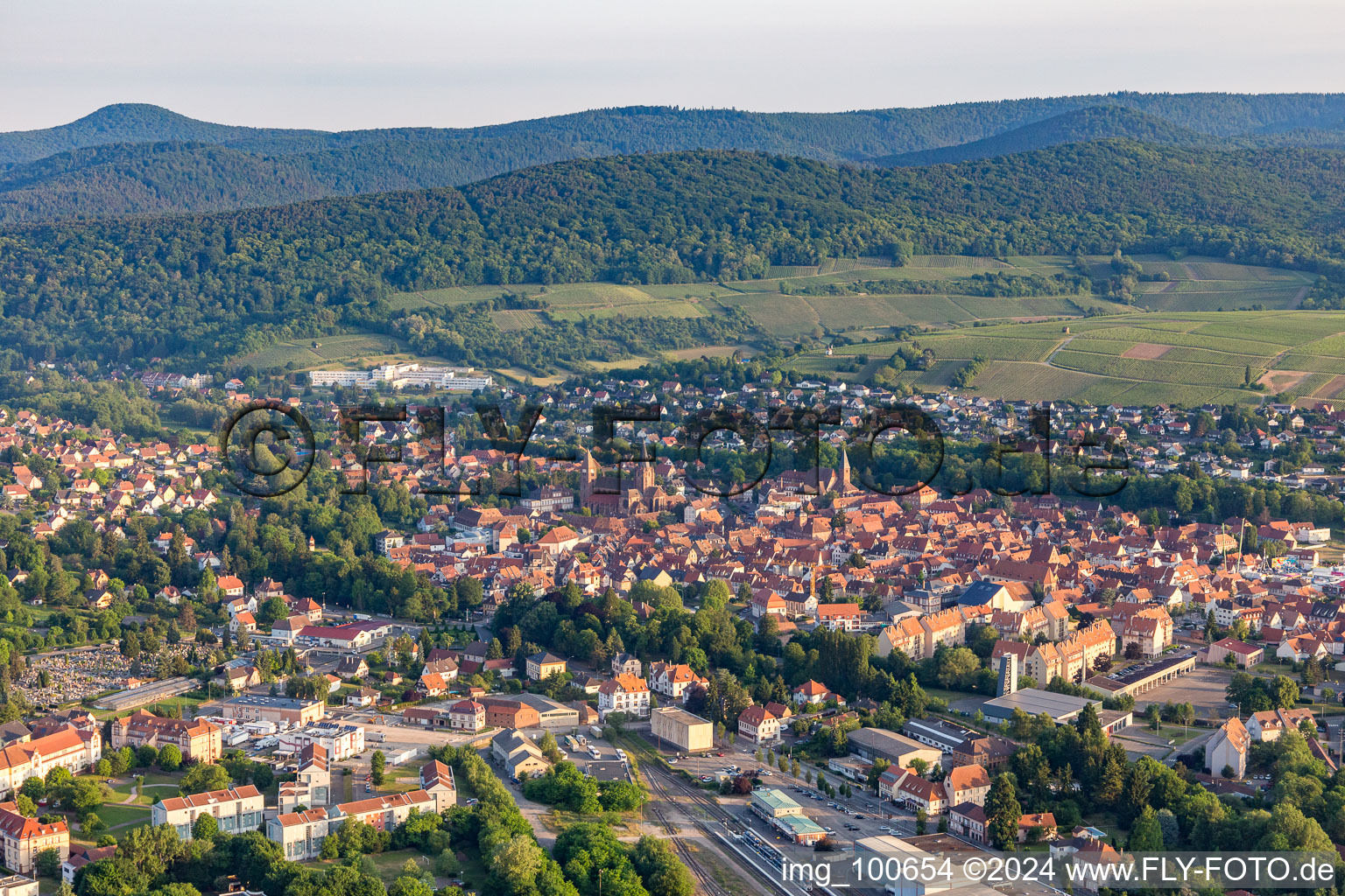 Drone recording of Wissembourg in the state Bas-Rhin, France