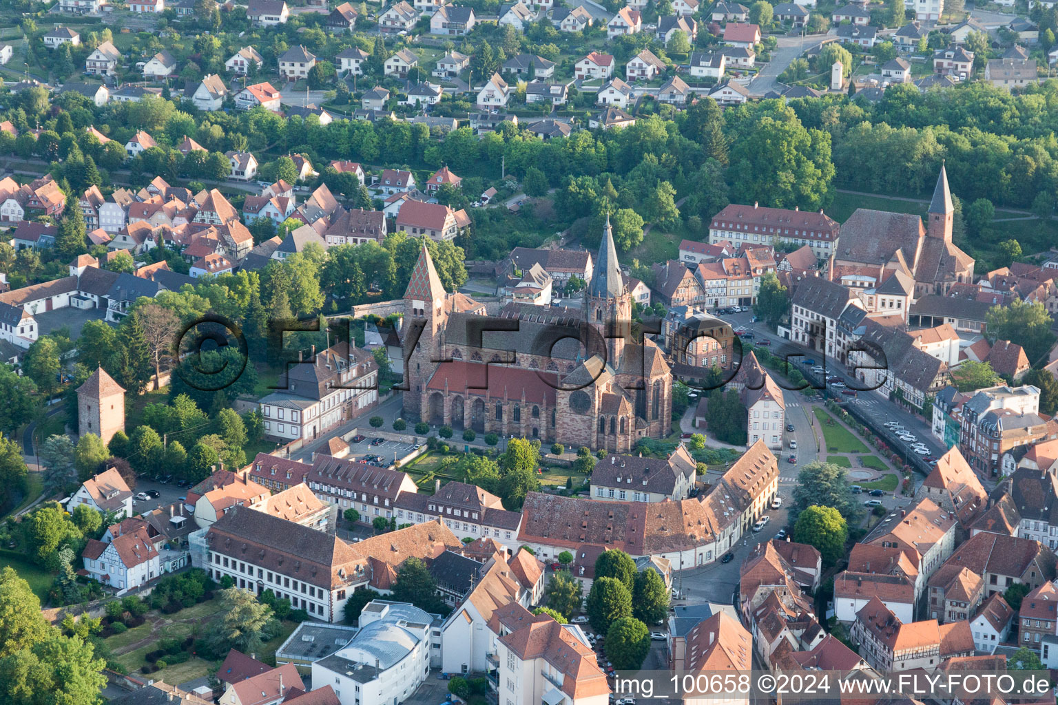 Drone recording of Wissembourg in the state Bas-Rhin, France