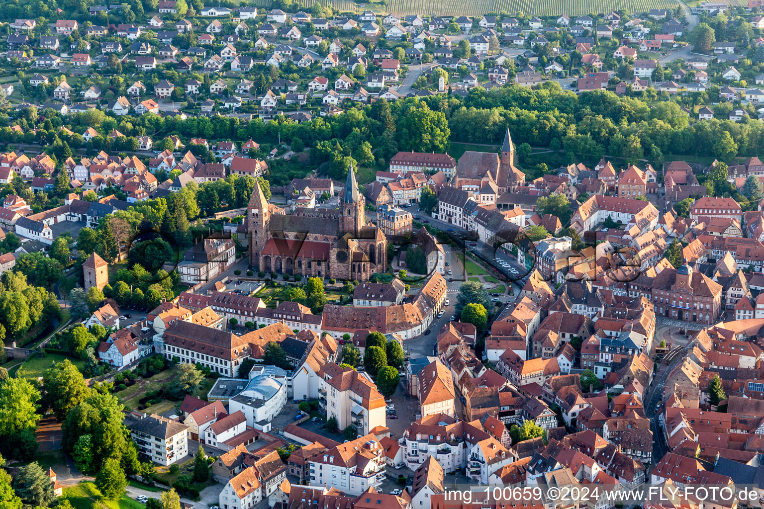 Church building of the cathedral of Abbey Sts Peter ond Paul in Wissembourg in Grand Est, France