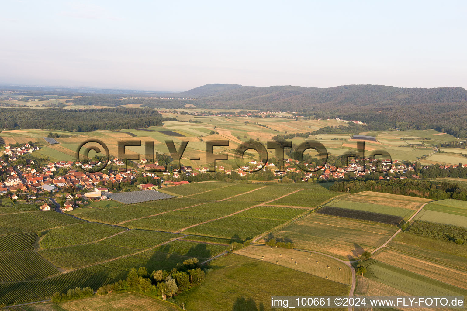 Drone recording of Steinseltz in the state Bas-Rhin, France