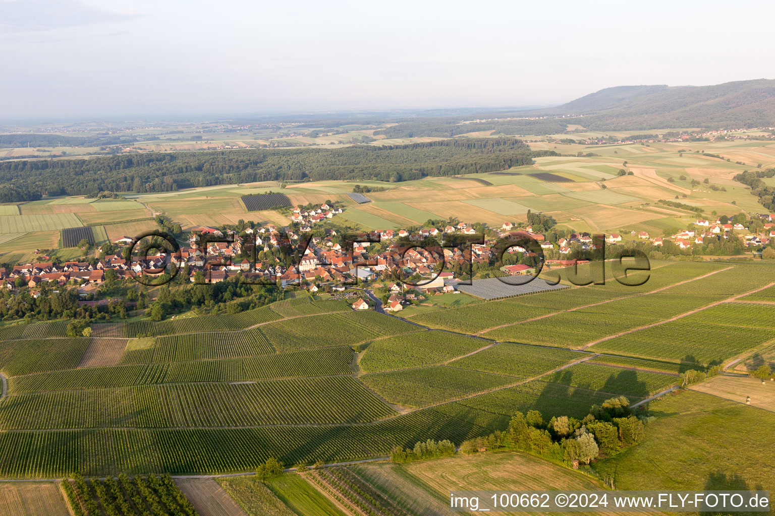 Drone image of Steinseltz in the state Bas-Rhin, France