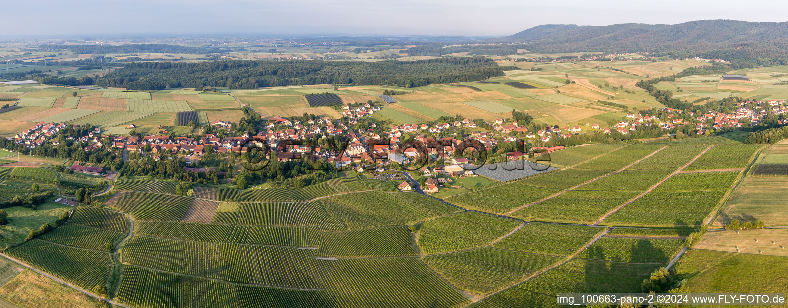 Steinseltz in the state Bas-Rhin, France from the drone perspective